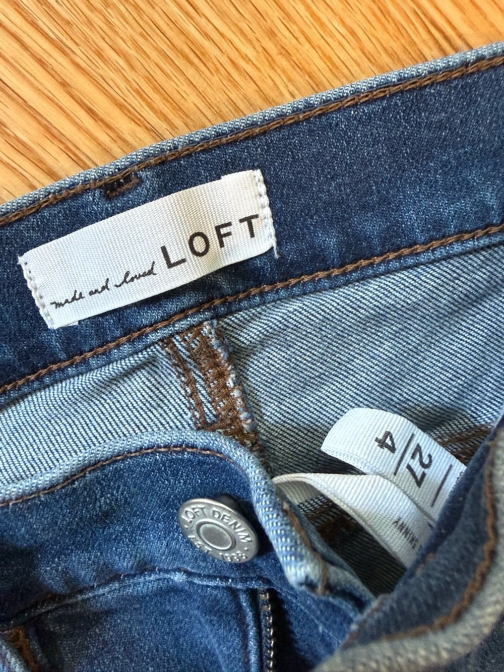 LOFT Women's High-Rise Dark Blue Denim Jeans